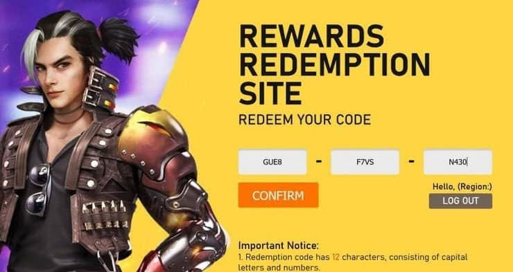 Garena Free Fire redeem codes