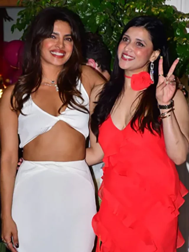 Sexy Video! Mannara Chopra Flaunts Cleavage in Fiery Red Hot Dress at Her Birthday Bash